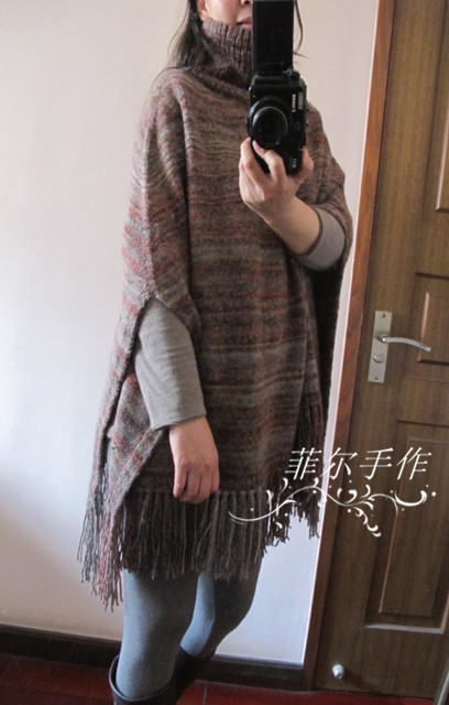 【菲爾手作】鴕鳥 --- 廓形流蘇斗篷 - 菲爾 - 菲爾的編織博客