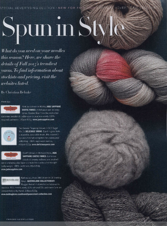 Vogue Knitting 2015 Fall - 采蓮南塘秋 -  婉如清揚
