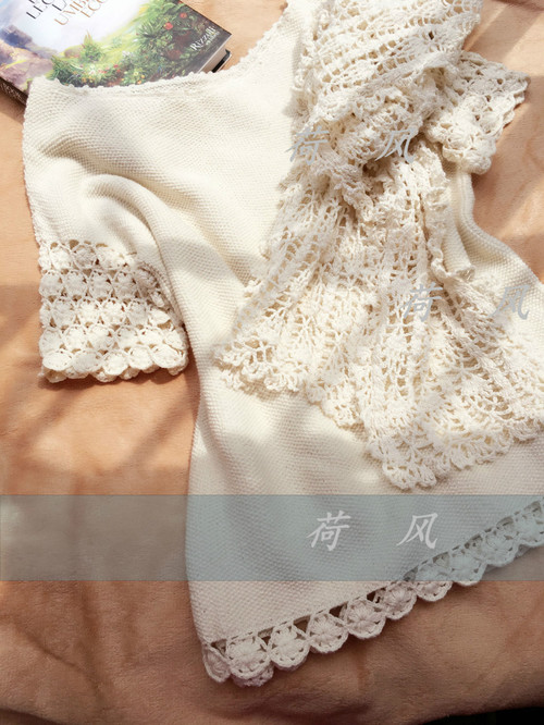 百合——棉麻短袖及圍巾 - 荷風(fēng) - 水殿風(fēng)來(lái)