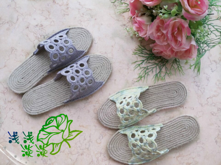 【淺淺淡淡】*綠芳---Eizi Craft麻牛筋底涼拖 - 淺淺淡淡 - 淺 淺 淡 淡