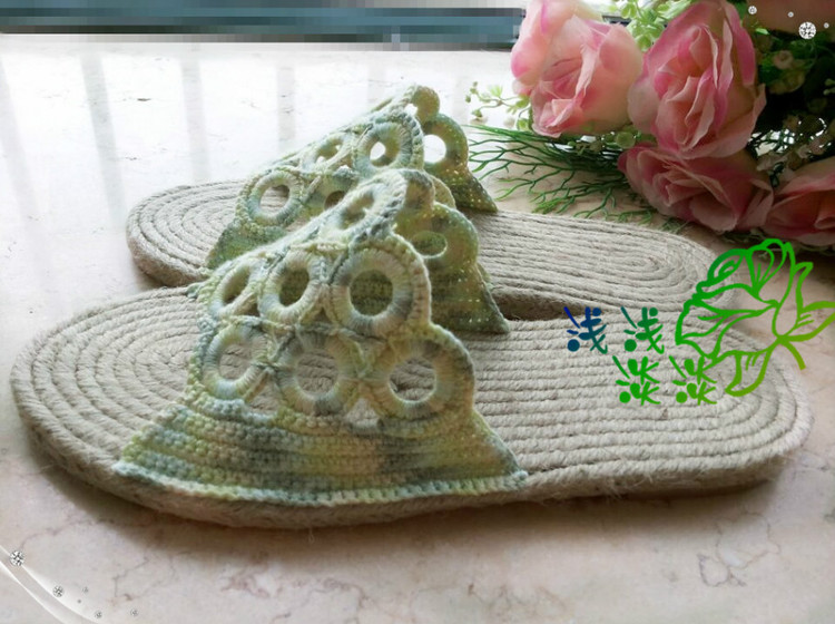 【淺淺淡淡】*綠芳---Eizi Craft麻牛筋底涼拖 - 淺淺淡淡 - 淺 淺 淡 淡