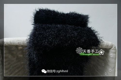黑皮草~~~長圍巾---男士款--010 - 碧海---纏夢 - 天香手編工作室