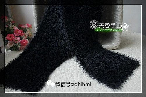 黑皮草~~~長圍巾---男士款--010 - 碧海---纏夢 - 天香手編工作室
