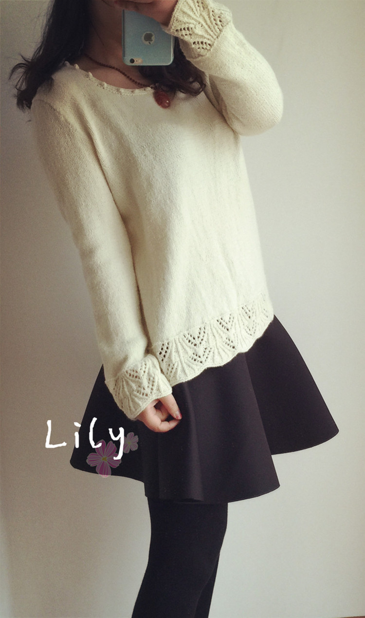 【Lily手工】--暮雪--牦牛絨花邊套衫 - Lily - Lily的手工編織天地