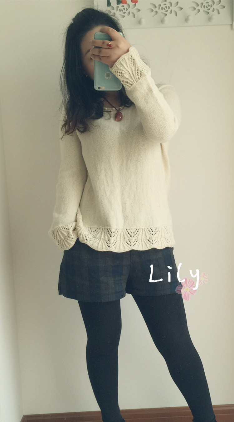【Lily手工】--暮雪--牦牛絨花邊套衫 - Lily - Lily的手工編織天地