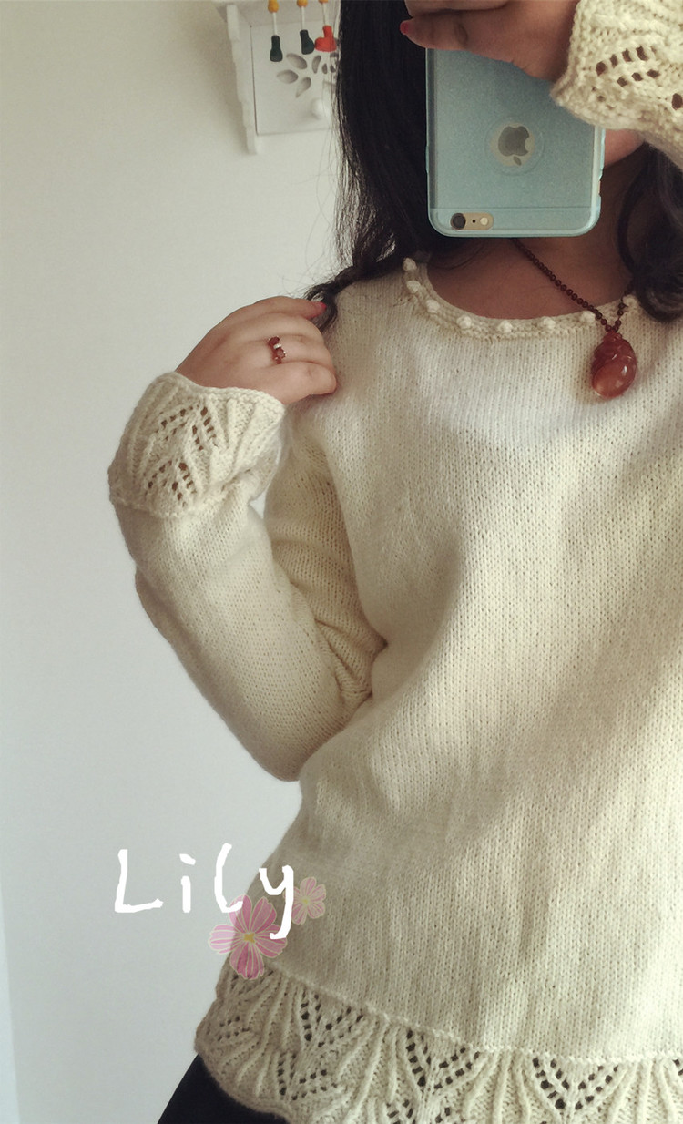 【Lily手工】--暮雪--牦牛絨花邊套衫 - Lily - Lily的手工編織天地