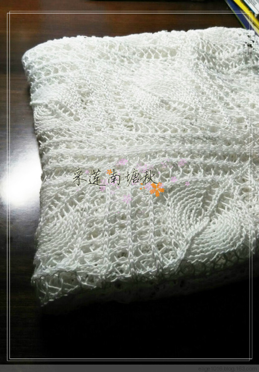 201602  白色葉子披肩+小桌布 - 采蓮南塘秋 -  婉如清揚