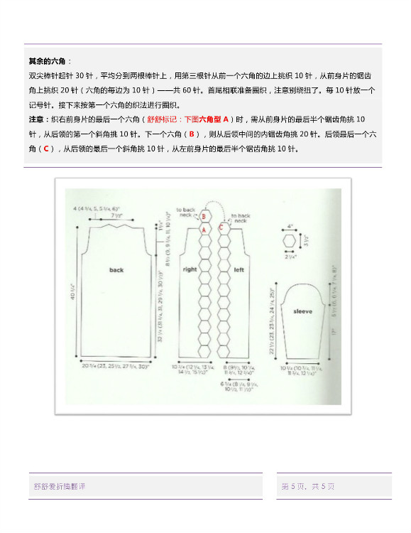 【舒舒翻譯】Hex Coat——特色六角領(lǐng)邊外套 - 舒舒愛折騰 - 上班折騰打印機，下班奶娃打毛衣