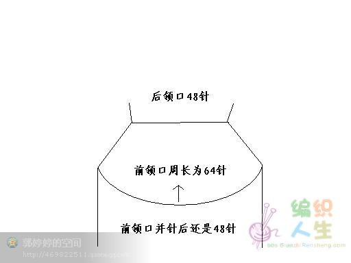 領口往下織的斜插肩毛衣前領口拱起的處理方法 - 蔓殊沙華 - 曼殊沙華的博客
