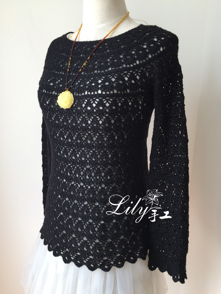 【Lily手工】--黑玫瑰--經典蔥衣 - Lily - Lily的手工編織天地