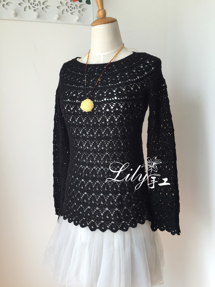 【Lily手工】--黑玫瑰--經典蔥衣 - Lily - Lily的手工編織天地