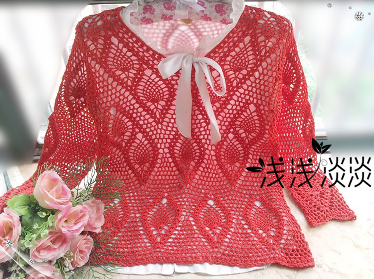 【淺淺淡淡】*依彤---長袖鉤針衫 - 淺淺淡淡 - 淺 淺 淡 淡