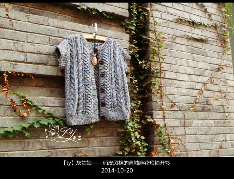 1454——灰姑娘——俏皮風格的直袖麻花短袖開衫 - ty - ty 的 編織博客
