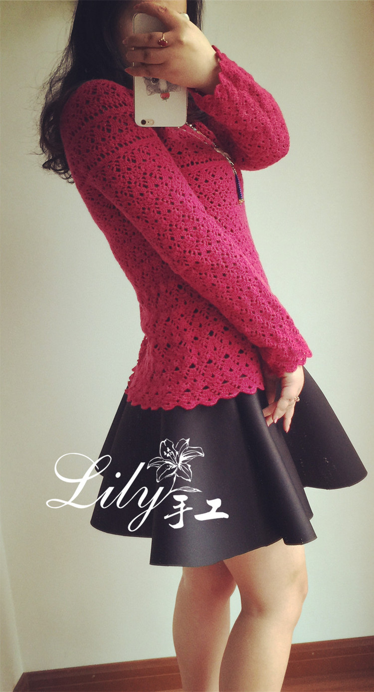 【Lily手工】--玫瑰--玫紅色經(jīng)典鉤衣 - Lily - Lily的手工編織天地