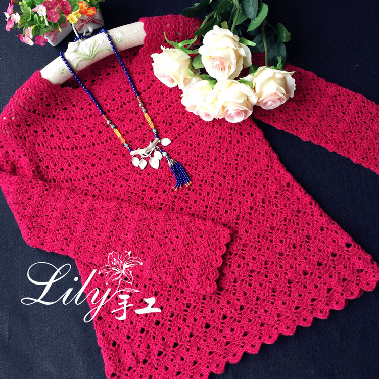 【Lily手工】--玫瑰--玫紅色經(jīng)典鉤衣 - Lily - Lily的手工編織天地