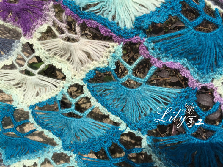 【Lily手工】--繁星--彩虹版合歡披肩 - Lily - Lily的手工編織天地