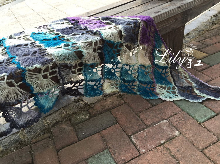 【Lily手工】--繁星--彩虹版合歡披肩 - Lily - Lily的手工編織天地
