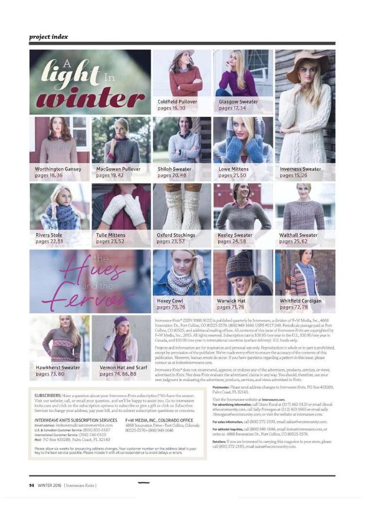 Interweave Knits  Winter 2016 - 輕描淡寫 - 輕描淡寫