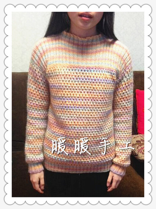 暖暖作品---朝霞套頭衫 - 碧海---纏夢 - 天香手工---編織小窩