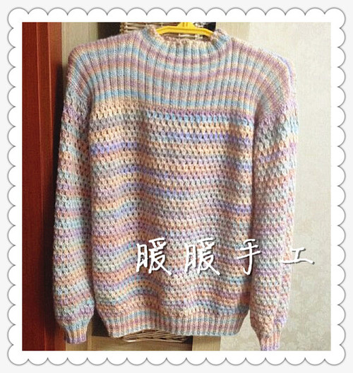 暖暖作品---朝霞套頭衫 - 碧海---纏夢 - 天香手工---編織小窩