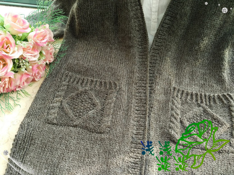 【淺淺淡淡】*朵飄---森系麻花口袋開衫 - 淺淺淡淡 - 淺 淺 淡 淡