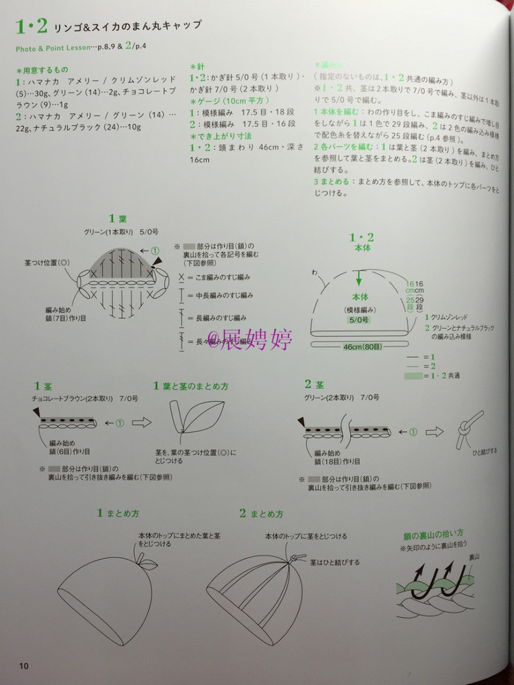 展娉婷新年禮物第二發：簡單！鉤針編織孩子喜歡的水果·蔬菜·甜點帽子 - 展娉婷 - 展娉婷的鉤針世界
