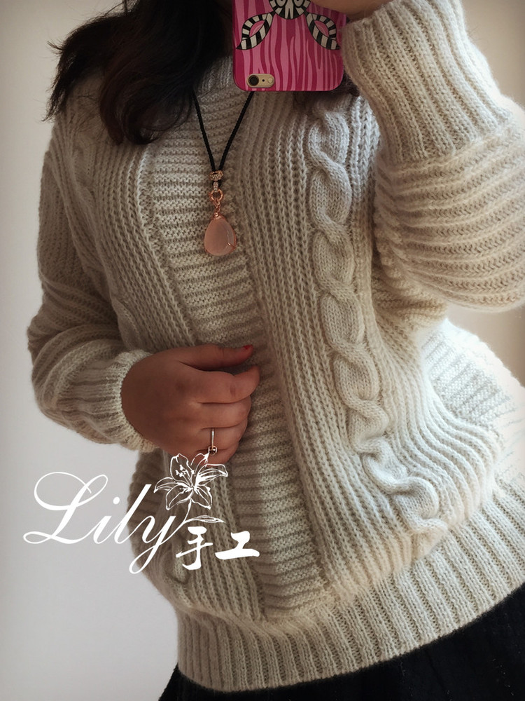 【Lily手工】--怡顏--白色蝙蝠袖休閑毛衣 - Lily - Lily的手工編織天地