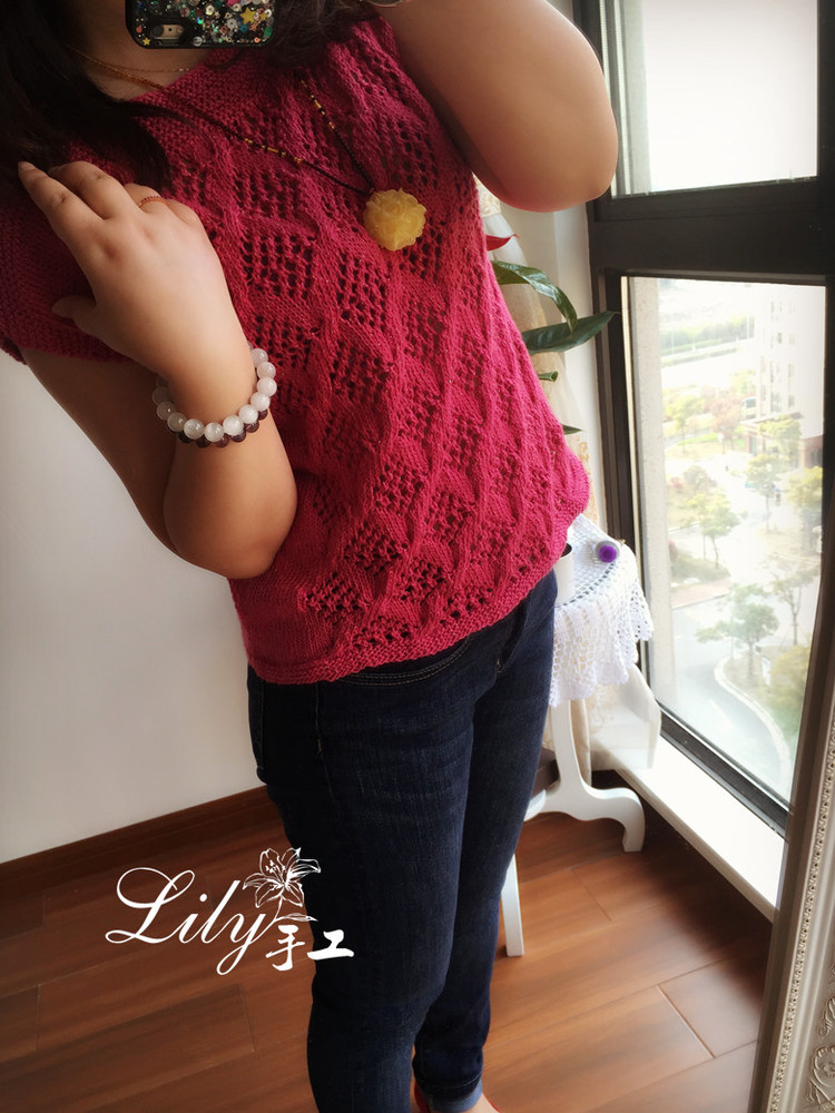【Lily手工】--縷珞--實用款夏季玫紅套衫 - Lily - Lily的手工編織天地