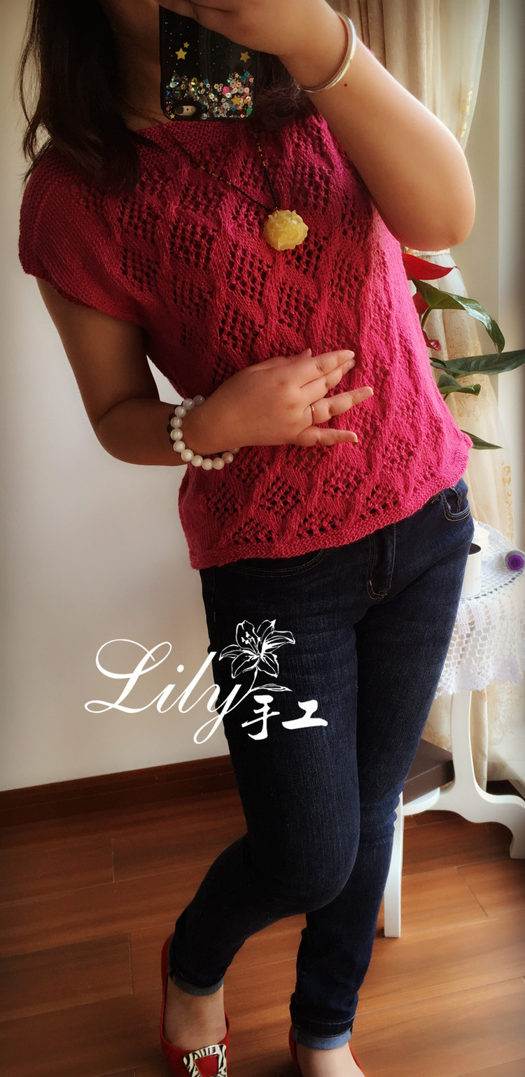 【Lily手工】--縷珞--實用款夏季玫紅套衫 - Lily - Lily的手工編織天地