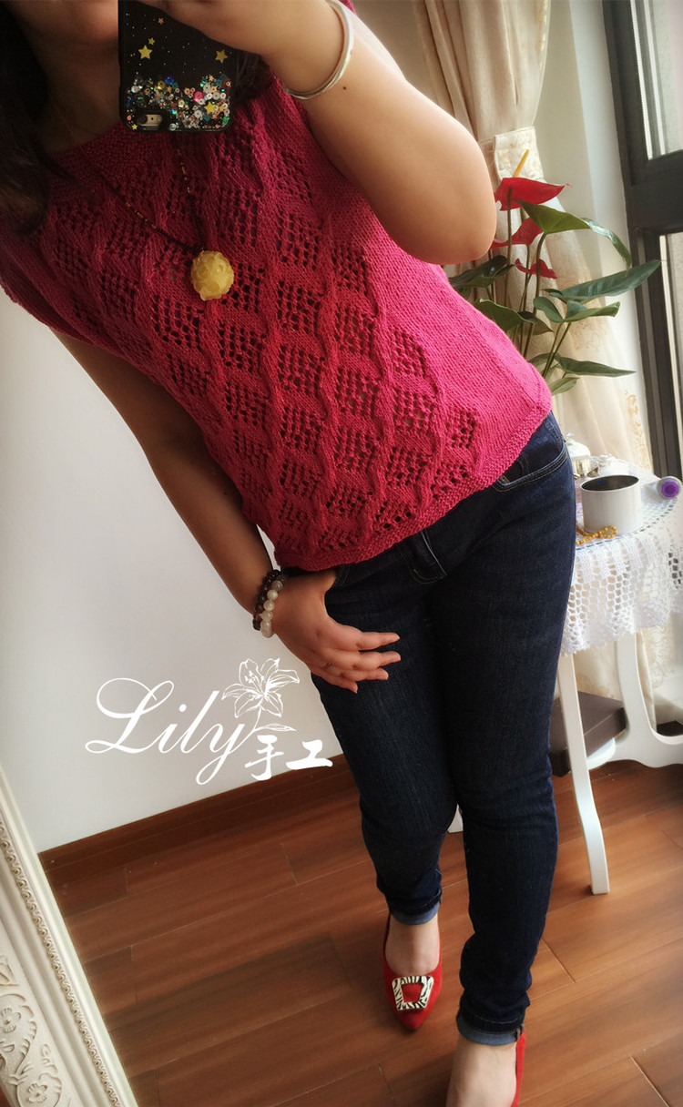 【Lily手工】--縷珞--實用款夏季玫紅套衫 - Lily - Lily的手工編織天地